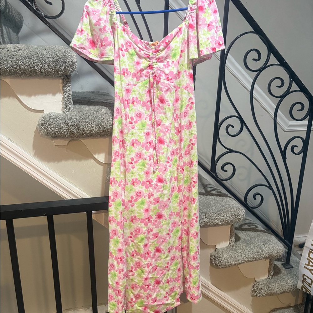 Floral Pink & Green Women's Nightgown - Soft Sleepwear